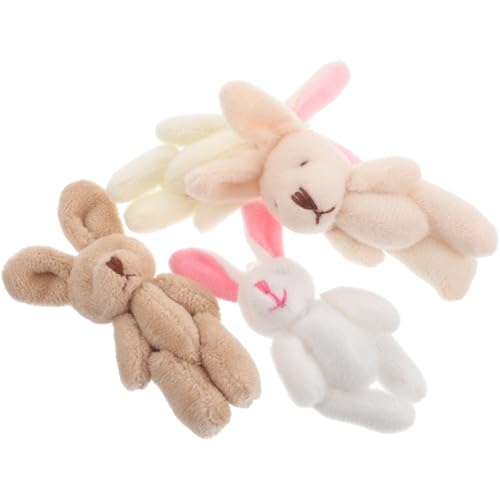 HOMOCONO 4 Stück Plüschtier Mini Stoffhase Diy Hasenpuppe Plüsch Gefüllte Hasenpuppe Kaninchen Stofftier Bastelprojekte Für Erwachsene Kleiner Hase Diy Liefert Anhängerdekor Kurzer Plüsch von HOMOCONO