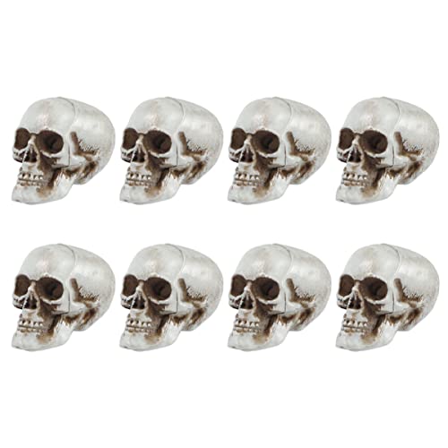 HOMOCONO 8st Mini-schädel Schädel Halloween-Dekorationen Gruselige Schädelrequisiten Kleiner Kriechender Schädelkopf Halloween-Requisiten Kopfknochenmodell Zombie-Maske Plastik von HOMOCONO