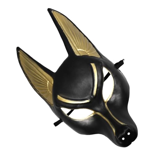 HOMOCONO Anubis-Maske Abziehmaske Maskerade das Kostüm Cosplay-Tiermaske Halloween-Maskenstütze halloween maske schwarze maske Karneval-Maske Cosplay-Halloween-Maske Cosplay-Maske Plastik von HOMOCONO