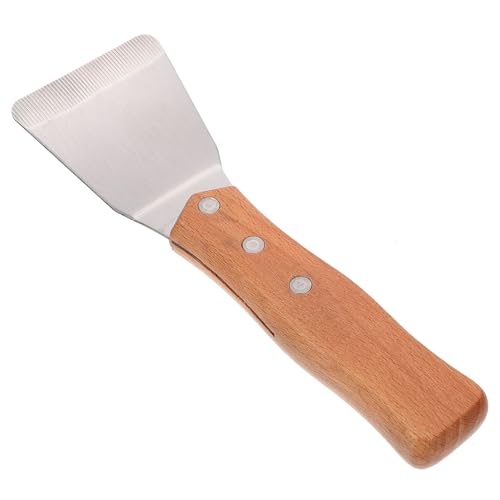 HOMOCONO Edelstahl Spachtel Mit Holzgriff Multifunktionaler Schaber Für Vinylfolie Tapetenablöser Und Griddle Scraper Ideales Werkzeug Für Küche Und Handwerk von HOMOCONO