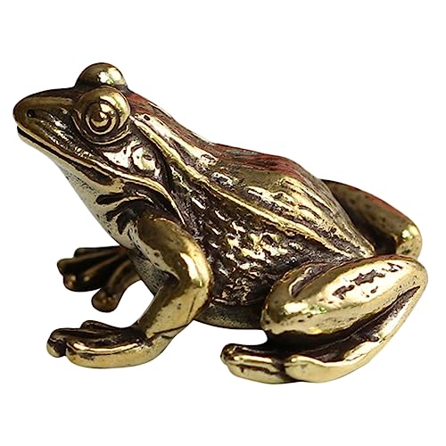 HOMOCONO Frösche Für Den Garten Geldfroschfigur Frosch Plakette Vintage Tierfigur Schildkröte Lin Miniatur-krötenfigur Frosch-Ornament Geldfrosch-Statue Haustier Messing Golden von HOMOCONO