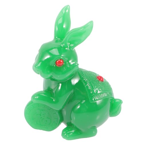 HOMOCONO Jade-Kaninchen-Ornament Hasen Animal Figures geburtstagsmitgebsl wohnungsdeko Hasen-Ornamente Tierfigur aus Stein Spielzeug Hase Hase Figur kleine Hasenfiguren Harz Green von HOMOCONO