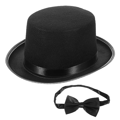 HOMOCONO Detektivhut und Fliege 2-teiliges Set für Gentleman-partys Cosplay-zubehör Detektiv-kostüm-set für Unisex von HOMOCONO