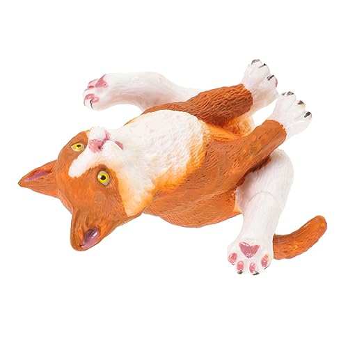 HOMOCONO Simulationskatzenmodell Animal Figures Cutie Cats spielsachen für Katzen wohnzimmerdeko realistische Tierfiguren kleines Katzenmodell Katzendekor lebensechte Katzenfigur PVC Orange von HOMOCONO