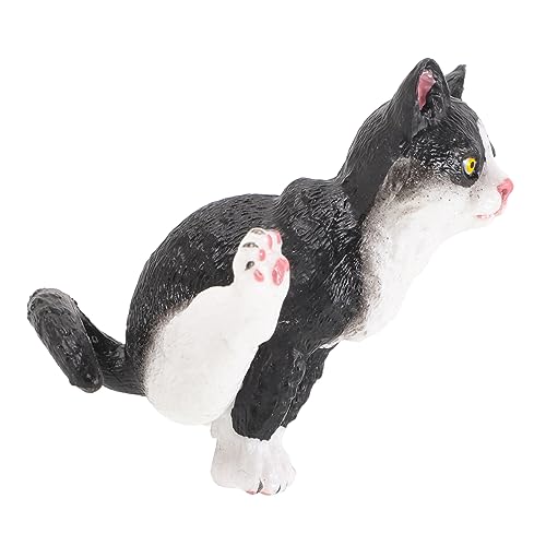 HOMOCONO Simulationskatzenmodell Kleines Katzenmodell Katzenskulptur Mini-katzenfiguren Katzen-Dashboard-Figuren Sammelbare Tierfigur Schwarze Katzenfigur Mini-katzenstatue PVC Black von HOMOCONO