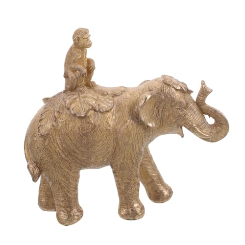 HOMOCONO Simulierte Tierornamente Elefant Garten Dekoration Elefanten Elefantendekorationen Szenenlayout- Schickes Elefantendekor Kinderzimmer Schmuck Golden Harz von HOMOCONO