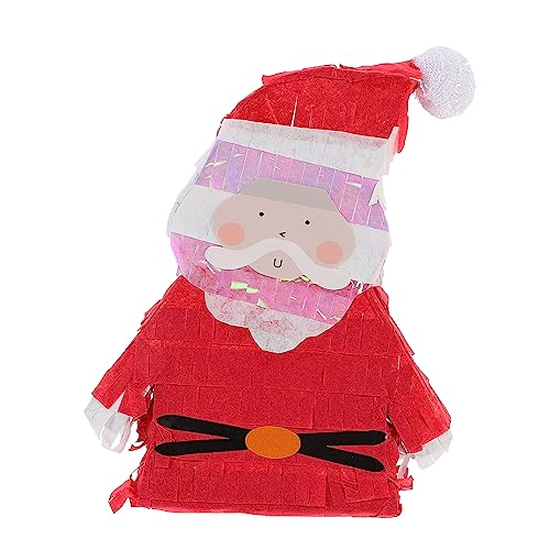 HOMOCONO Weihnachtspinata Großer Mini-Weihnachtsmann lustig Geweihspiel Baum weihnachtsspielzeug kinder weihnachts party Pinata-Spielzeug für Kinder gefülltes Spielzeug Papier rot von HOMOCONO