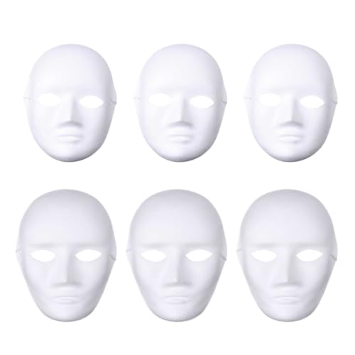 HOMSFOU 12 Stück Weißes Papier Unbemalte Diy-Maskerade-Maske Komplettes Blanko-Kostüm Für Cosplay Halloween Kostüm Maskerade Party-Maske von HOMSFOU