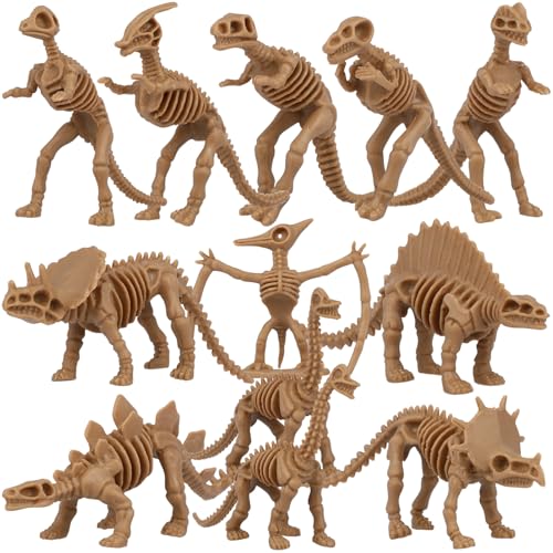 HOMSFOU 12Pcs Dinosaurier Skelette Plastik Dino Figuren Mini Dinosaurier Figuren Für Dino Sand Dig Party Bevorzugt Raumdekorationen von HOMSFOU