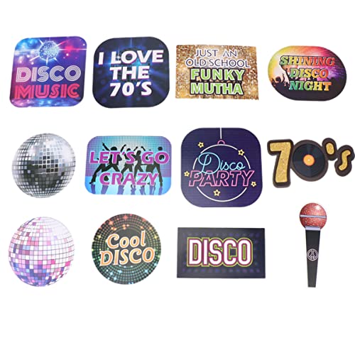 HOMSFOU 12st Fieber Party Liefert Discokugel Cupcake Topper Disco Ball Cake Topper Tanzparty Gefälligkeiten 70er Jahre Party Foto Requisiten Tanzparty Gunst Bambus Abschlussball Zylinder von HOMSFOU