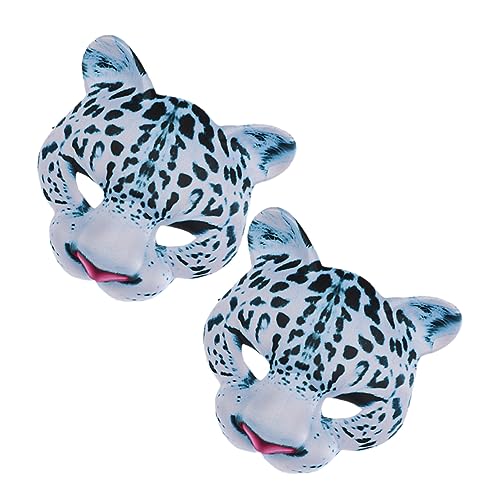 HOMSFOU 2st Schneeleopardenmaske Leoparden-tiermaske Zootiermasken Maskenverzierung Für Party Halloween-tiermaske Halloween-party Halloweenkostüm Gesichtsmaske Cosplay Eva von HOMSFOU