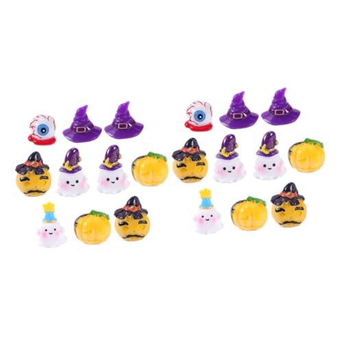 HOMSFOU 20 Stück Mikro Landschaft Saftige Kleine Ornamente Horror Geister Kreativer Schlüsselanhänger Halloween Ornamente Halloween Minifiguren Halloween Mini Harzdekorationen von HOMSFOU