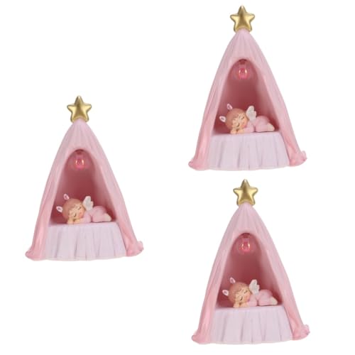 HOMSFOU 3 Stück Engel Mädchen Ornamente Kuchendekoration Schlafzimmer Dekoration Harz Kuchendekoration Partyzubehör Kuchendekoration Harz Ornament Nachtlicht Dessert Dekoration von HOMSFOU