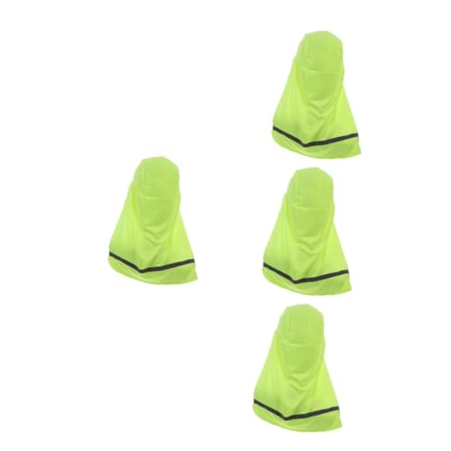 HOMSFOU 4 Sätze Sport-turban-mütze Schnell Trocknende Kopftuchmütze Schnell Trocknende Sportkappe Long-tail-schutzhelm Sicherheits-kopftuch-mütze Helmfutter Yellow Milchseide 4 Stück * 4 von HOMSFOU