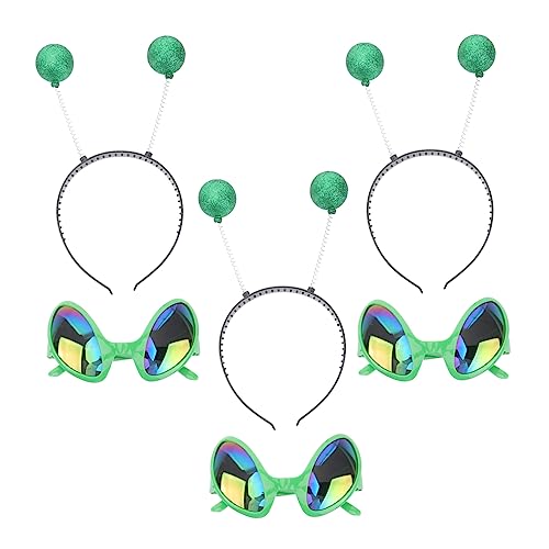 HOMSFOU 6st Außerirdische Brille Alien-kostümzubehör Modebrillen Marskopf Boppers Halloween-kopfschmuck Außerirdischer Kopfschmuck Alien-brille Alien-haarreifen Cosplay Plastik Maske Kind von HOMSFOU