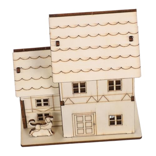 HOMSFOU Holzmodell Miniaturvilla DIY Bausatz mit LED Beleuchtung Puzzle aus Holz Vintage Holzhaus Bausatz Edukatives Stem für Wohnkultur und HOMSFOU Holzmodell Miniaturvilla DIY Bausatz mit LED Beleuchtung Puzzle aus Holz Vintage Holzhaus Bausatz Edukatives Stem für Wohnkultur und von HOMSFOU