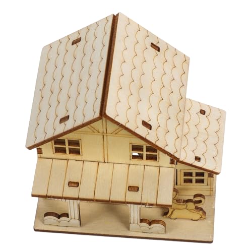 HOMSFOU Miniatur Holzhaus Bastelset mit LED Beleuchtung Holzpuzzle DIY Modell Stabiles Holzmaterial Gartenhaus für Bastelfreunde und Wohnraumdekoration HOMSFOU Miniatur Holzhaus Bastelset mit LED Beleuchtung Holzpuzzle DIY Modell Stabiles Holzmaterial Gartenhaus für Bastelfreunde und Wohnraumdekoration von HOMSFOU