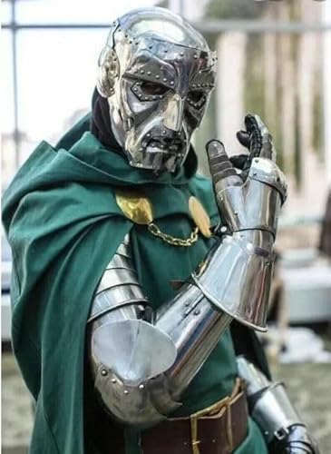 HOMYZ Doctor Doom Ganzkörper-Anzug, Rüstung für Rollenspiele und Cosplay, silberfarbenes Finish von HOMYZ