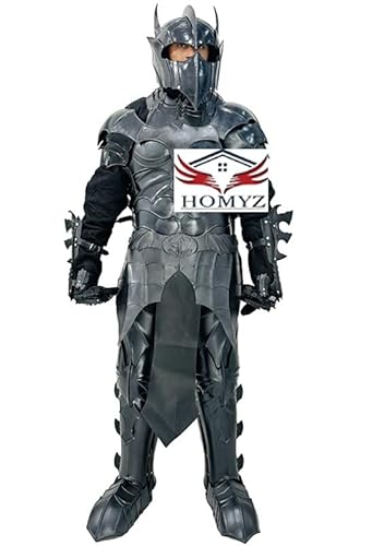 HOMYZ Mittelalterlicher Ganzkörperanzug "The Batman Armor Armory is Epic Antique Black Batman Padded Costume Jumpsuit With Cape and Mask Halloween Party von HOMYZ