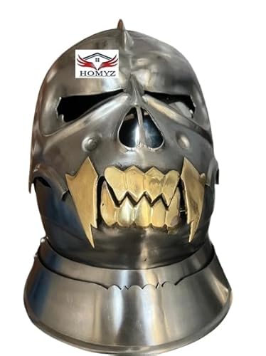 HOMYZ Mittelalterlicher alter Dämonischer Gesicht Kazar Helm Geist Schädel Grand Marquis of Hell Battle Larp Armor Gothic Helm | Battle Ready Historical Cosplay Helm Halloween Kostüm von HOMYZ