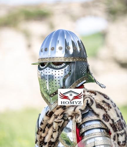 HOMYZ Mittelalterlicher polnischer Husaren-Helm, historische Nachstellung, Kriegerhelm, SCA-Rüstung, Larp-Fantasie-Rüstung Kostüm von HOMYZ