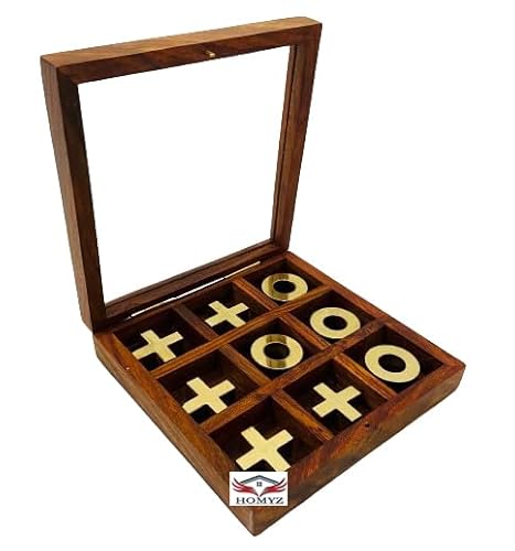 HOMYZ Tic Tac Toe-Spiel aus Holz, perfekt als Geschenk, für Kinder und Erwachsene, Null- und Kreuzspiel, Partyspiel, Outdoor- und Indoor-Spiel von HOMYZ