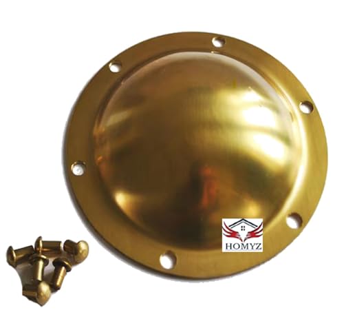 Handgeschmiedeter Wikinger Shield Boss Handgefertigte Combat Umbo Mount Messing Polierte Rüstung 14 Gauge für Round Shield Boss Armor für SCA LARP Cosplay von HOMYZ