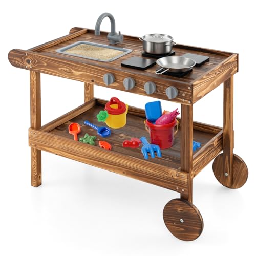 Honey Joy Schlammküche mit Rädern – Tannenholz Outdoor Spielküche für Kleinkinder, Gartenspüle, Öfen, Aufbewahrungsregal, Kinder Outdoor Hinterhof Küche Spielset Honey Joy Schlammküche mit Rädern – Tannenholz Outdoor Spielküche für Kleinkinder, Gartenspüle, Öfen, Aufbewahrungsregal, Kinder Outdoor Hinterhof Küche Spielset von HONEY JOY