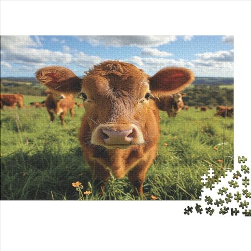 Cute Little Kuh Puzzle 1000 Teile Puzzle Für Erwachsene Und Kinder Ab 14 Jahren Puzzel 1000pcs (75x50cm) von HONGBING