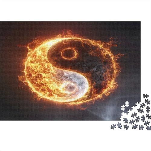 Yin Yang Bagua 1000 Stück Puzzles Für Erwachsene Teenager Stress Abbauen Familien-Puzzlespiel Mit Poster in 1000-teiliges Puzzle Kinder Lernspiel Spielzeug Geschenk Puzzel 1000pcs (75x50cm) von HONGBING