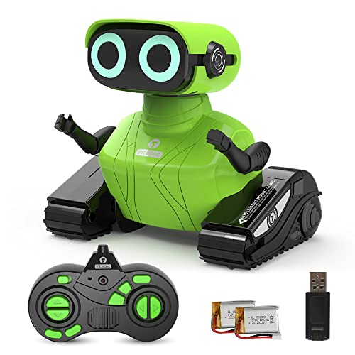 HONGCA Ferngesteuerter Roboter Kinder, Wiederaufladbarer RC Roboter mit Fernbedienung, Touch Sensor, LED-Augen, Programmierung, Aufnahme, Spielzeug für Junge Mädchen von 3-12 Jahre - Grün von HONGCA