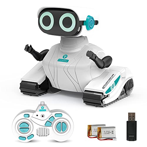 HONGCA Ferngesteuerter Roboter Kinder, Wiederaufladbarer RC Roboter mit Fernbedienung, Touch Sensor, LED-Augen, Programmierung, Aufnahme, Spielzeug für Junge Mädchen von 3-12 Jahre - Weiß von HONGCA