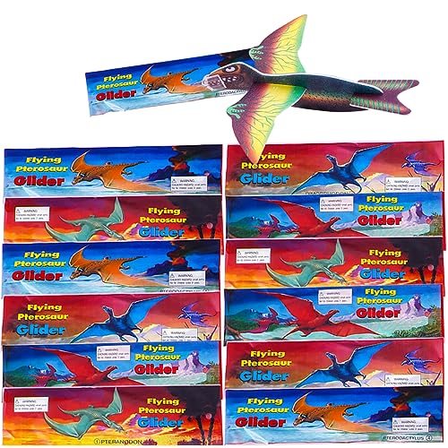 24 Stück Dinosaurier Gleitflugzeuge Set, Styropor-Flieger, Styroporflugzeuge, Gleitflugzeuge für Kinder, Gleiter Flieger, Styroporflieger, Flieger Wurfgleiter, Mitgebsel Überraschung, Einzeln Verpackt von HONGECB