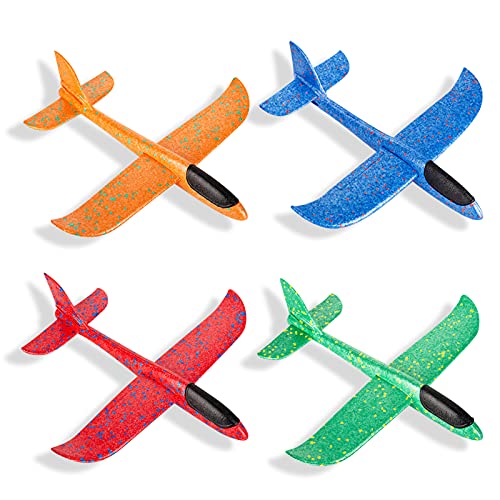 Kinder Schaum Segelflugzeug, Flugzeug Spielzeug, Styroporflieger Flugzeuge Modell, Outdoor Sport Flugzeug Spielzeug,Manuelles Werfen Flugzeug, Wurfgleiter für Kinder (Styroporflieger Kinder - 4 Pack) von HONGECB