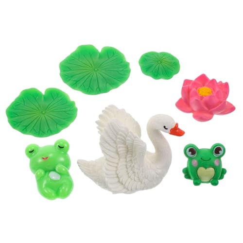 HONITANO 1 Set Mini Frosch Schwan Büro Schreibtisch Aquarium Mini Ornamente Büro Frosch Zubehör Mini Tiere Figuren Zum Verstecken Mini Figuren Frosch Statue Frosch von HONITANO