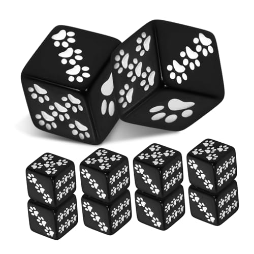 HONITANO 10 Stück Schwarze Resin Würfel mit Seiten und Cartoon Bärenpfoten Muster Kleine Würfelspiel Requisiten für Brettspiele Partyspiele und Denkspiele Leicht und Tragbar für Indoor und HONITANO 10 Stück Schwarze Resin Würfel mit Seiten und Cartoon Bärenpfoten Muster Kleine Würfelspiel Requisiten für Brettspiele Partyspiele und Denkspiele Leicht und Tragbar für Indoor und von HONITANO