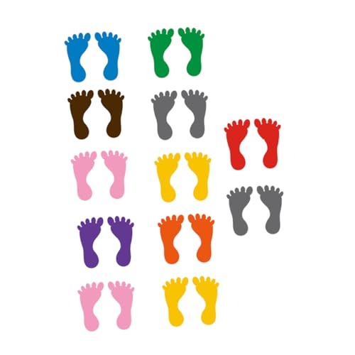 HONITANO 12 Paare Kindergarten Fußabdruck Aufkleber Selbstklebend rutschfest Bunte Fußform Sticker Für Badezimmer Spielzimmer Schwimmbad Bodenmarkierung Zufällige Farbe Zufällige Farbe HONITANO 12 Paare Kindergarten Fußabdruck Aufkleber Selbstklebend rutschfest Bunte Fußform Sticker Für Badezimmer Spielzimmer Schwimmbad Bodenmarkierung Zufällige Farbe Zufällige Farbe von HONITANO