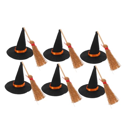 HONITANO 12 Stück Teiliges Mini Hexenhüte und Besen Filigrane Halloween Dekoration für Puppenhaus Lebendige Farben Detailreiche Handarbeit für DIY Miniatur Landschaft und Mini HONITANO 12 Stück Teiliges Mini Hexenhüte und Besen Filigrane Halloween Dekoration für Puppenhaus Lebendige Farben Detailreiche Handarbeit für DIY Miniatur Landschaft und Mini von HONITANO