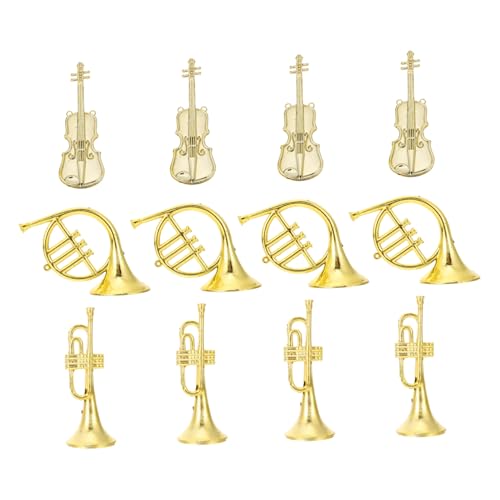 HONITANO 12 Stück Teiliges Miniatur Musikinstrumente Violine Horn Trompete Weihnachtsbaum Anhänger DIY Dekoration Sammlerstück für Lernspielzeug und Christbaumschmuck HONITANO 12 Stück Teiliges Miniatur Musikinstrumente Violine Horn Trompete Weihnachtsbaum Anhänger DIY Dekoration Sammlerstück für Lernspielzeug und Christbaumschmuck von HONITANO