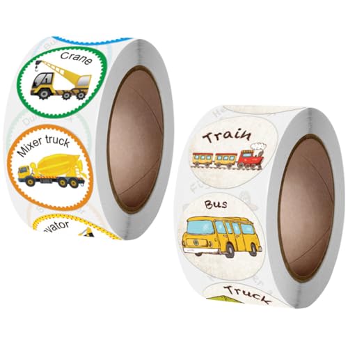 HONITANO 2 Rollen Belohnungssticker Fahrzeuge Muster Selbstklebend Kindergarten Aufkleber Motivationssticker für Schule und Zuhause Leicht Abziehbar für Belohnung und Dekoration HONITANO 2 Rollen Belohnungssticker Fahrzeuge Muster Selbstklebend Kindergarten Aufkleber Motivationssticker für Schule und Zuhause Leicht Abziehbar für Belohnung und Dekoration von HONITANO