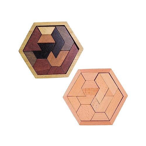 HONITANO 2 Sätze Holz Hexagon Puzzle Lernspielzeug aus Sicherem Holz mit Glatter Oberfläche Fördert Hand Auge koordination Kreatives Geometrisches Spiel für Junge Mädchen Pädagogisch und HONITANO 2 Sätze Holz Hexagon Puzzle Lernspielzeug aus Sicherem Holz mit Glatter Oberfläche Fördert Hand Auge koordination Kreatives Geometrisches Spiel für Junge Mädchen Pädagogisch und von HONITANO