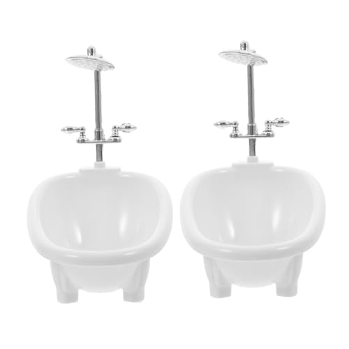 HONITANO 2 Stück Badewannenmodell Puppenbadewanne Puppenhaus Badezimmerzubehör Poolspray Puppenbadewanne Puppenhaus Minibadewanne Badewanne Miniatur Puppenhaus Badewanne Abs von HONITANO