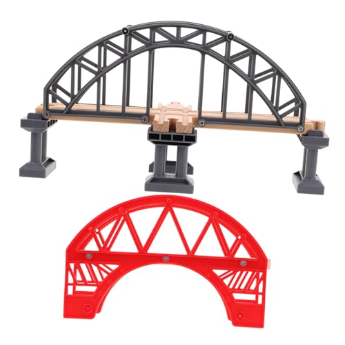 HONITANO 2 Stück Holzeisenbahn Ersatzspielzeug aus Kunststoff mit Brückenpfeilern und Roter Bogen Vielseitig Verbindbare Schienen für Interaktives Kinderspiel und Modelleisenbahn Zubehör HONITANO 2 Stück Holzeisenbahn Ersatzspielzeug aus Kunststoff mit Brückenpfeilern und Roter Bogen Vielseitig Verbindbare Schienen für Interaktives Kinderspiel und Modelleisenbahn Zubehör von HONITANO