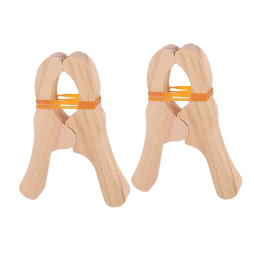 HONITANO 2 Stück Kinderspiel Holzklammer Deckenbefestigungsklammern Kleine Wäscheklammern Kleiderbügel-Clips Fotoclips Kleidungsnadeln Holzklammern Spielklammern Aus Holz Hölzern von HONITANO