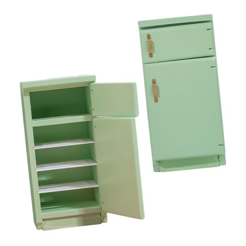 HONITANO 2 Stück Puppenhaus Kühlschrank mit Gefrierfach Robustes Modell in Hellgrün für Kreative Rollenspiele und Miniatur-küchendekoration HONITANO 2 Stück Puppenhaus Kühlschrank mit Gefrierfach Robustes Modell in Hellgrün für Kreative Rollenspiele und Miniatur-küchendekoration von HONITANO