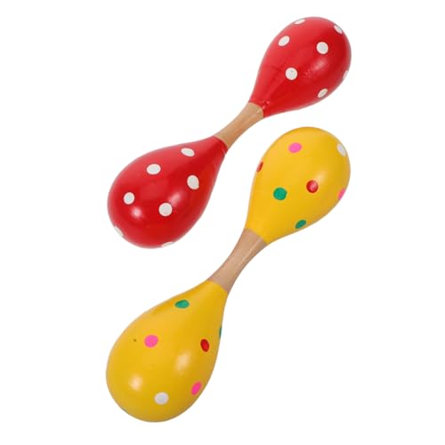 HONITANO 2 Stück Teiliges Holz-Maracas Doppelkopf Musikinstrumente für Frühe Hand-rasseln Shake Toys Rhythmische Koordination Spielerisch Fördern HONITANO 2 Stück Teiliges Holz-Maracas Doppelkopf Musikinstrumente für Frühe Hand-rasseln Shake Toys Rhythmische Koordination Spielerisch Fördern von HONITANO