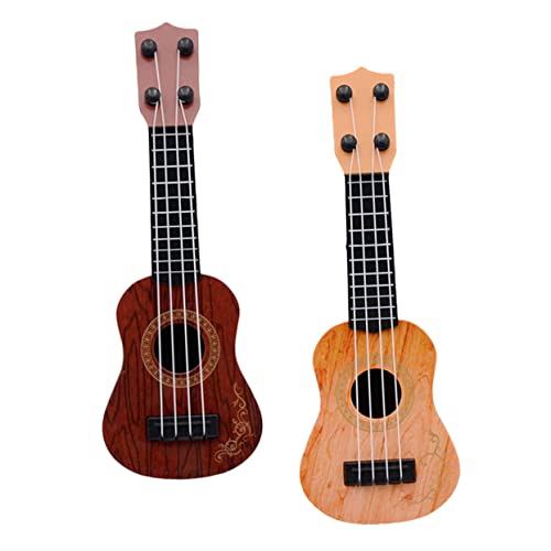 HONITANO 2 Stück Teiliges Ukulele für Kleinkinder Saitige Simulation Gitarre Musik Lerninstrument in Gelb und Braun zur Musikalischen Früherziehung und Spielspaß HONITANO 2 Stück Teiliges Ukulele für Kleinkinder Saitige Simulation Gitarre Musik Lerninstrument in Gelb und Braun zur Musikalischen Früherziehung und Spielspaß von HONITANO