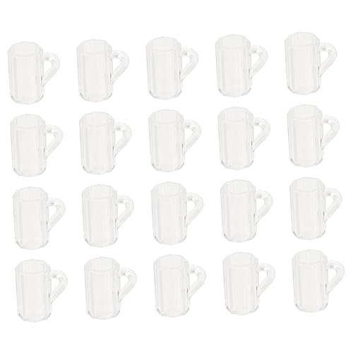 HONITANO 20 Stück Miniatur Bierkrüge aus Kunststoff Transparente Mini Becher mit Henkel Dekorative Puppenhaus Zubehör Vielseitige Miniatur Biergläser für DIY Puppenhaus und Fotorequisiten HONITANO 20 Stück Miniatur Bierkrüge aus Kunststoff Transparente Mini Becher mit Henkel Dekorative Puppenhaus Zubehör Vielseitige Miniatur Biergläser für DIY Puppenhaus und Fotorequisiten von HONITANO