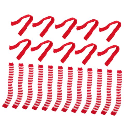 HONITANO 20 Stück Teiliges Mini schal Feinem Garn Strapazierfähige Puppen Charmante Partydekoration mit Rot weiß grünen Streifen Geeignet für Mini Figuren und Schneemänner HONITANO 20 Stück Teiliges Mini schal Feinem Garn Strapazierfähige Puppen Charmante Partydekoration mit Rot weiß grünen Streifen Geeignet für Mini Figuren und Schneemänner von HONITANO