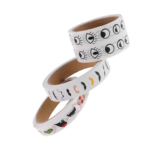 HONITANO 3 Rollen Kreative DIY-Aufkleber mit Selbstklebenden Augen Mündern und Schnurrbärten Bunte Cartoon-Labels für Bastelprojekte Scrapbooking und Kinderhandwerk HONITANO 3 Rollen Kreative DIY-Aufkleber mit Selbstklebenden Augen Mündern und Schnurrbärten Bunte Cartoon-Labels für Bastelprojekte Scrapbooking und Kinderhandwerk von HONITANO